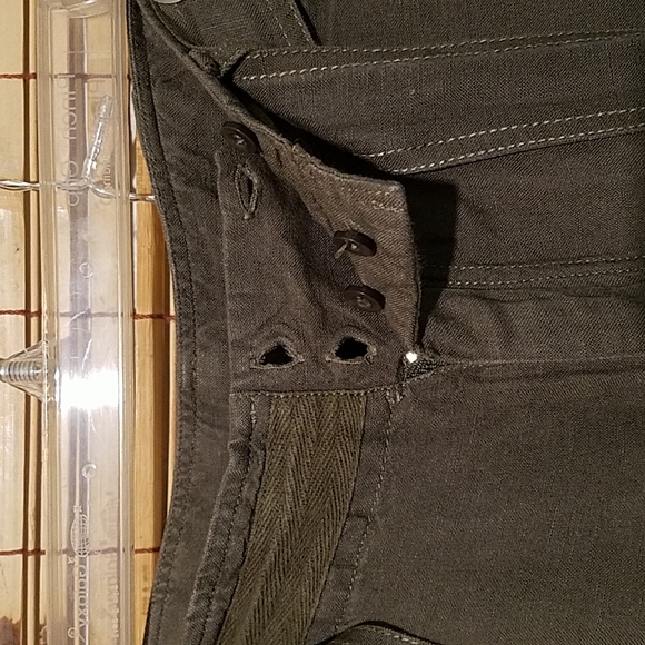 Velvet Heart Dark Green Linen Belted Women's Pant Size Small - Picture 3 of 5